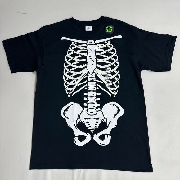 Skeleton Rib Cage Cotton T-Shirt Unisex Large Black Short Sleeves Crew Neck NWOT - Picture 3 of 12
